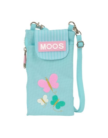 Portamonete Moos Butterflies Borsa per Cellulare Azzurro
