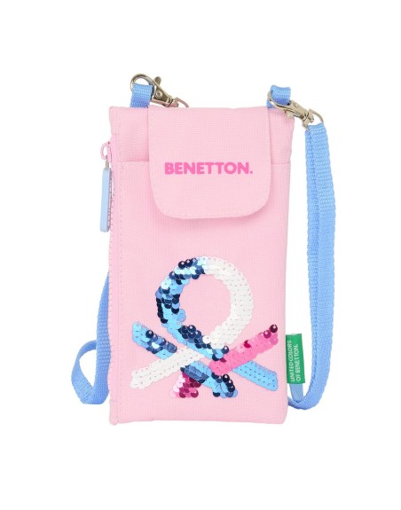 Portamonete Benetton Pink Borsa per Cellulare Rosa