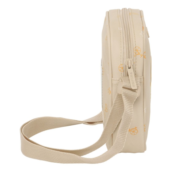 Borsa a Tracolla Safta Orso Beige 16 x 18 x 4 cm