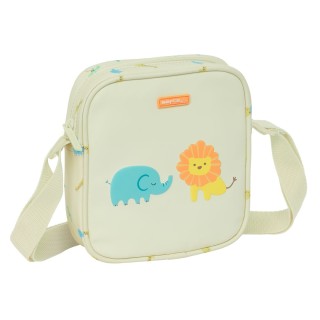 Skuldertaske Safta Jungle Beige 16 x 18 x 4 cm