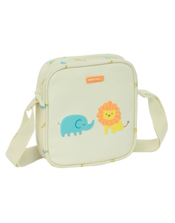 Skuldertaske Safta Jungle Beige 16 x 18 x 4 cm