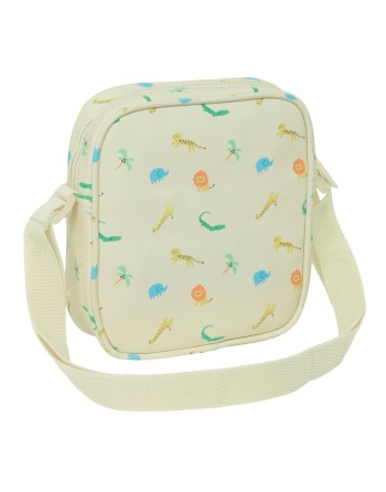 Borsa a Tracolla Safta Giungla Beige 16 x 18 x 4 cm