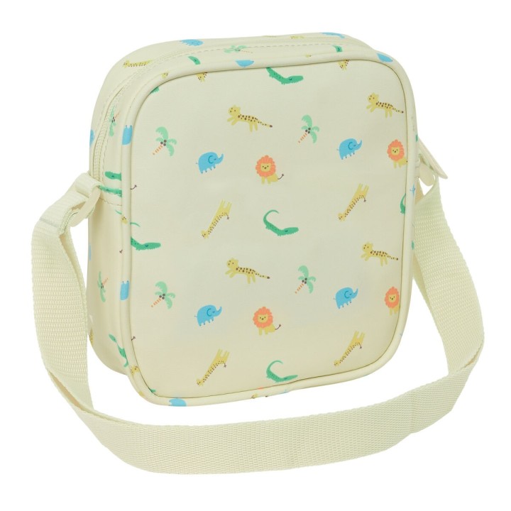 Borsa a Tracolla Safta Giungla Beige 16 x 18 x 4 cm