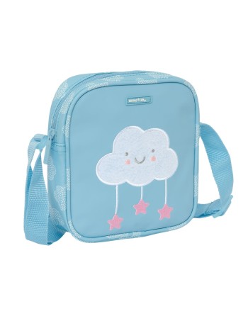 Borsa a Tracolla Safta Nuvole Azzurro 16 x 18 x 4 cm