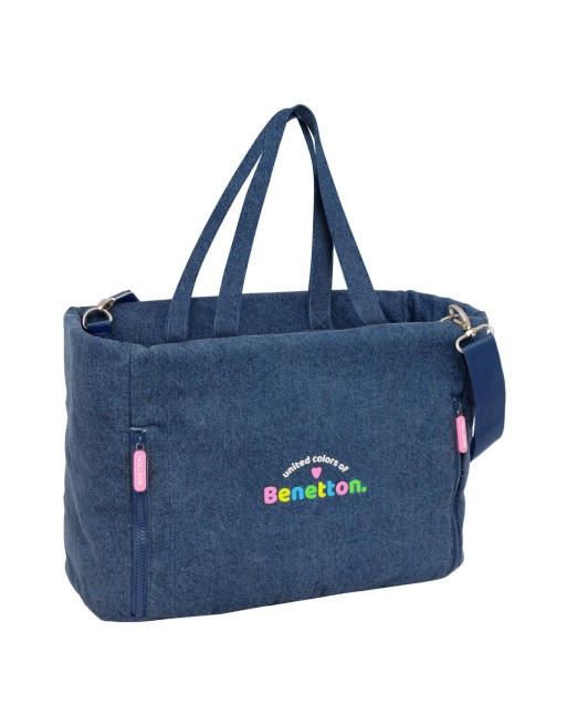 Håndtasker Benetton Denim Blå 40 x 31 x 17 cm