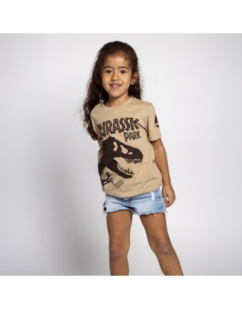 Maglia a Maniche Corte per Bambini Jurassic Park Marrone