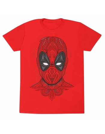 Kurzarm-T-Shirt Deadpool Tattoo Style Rot Unisex