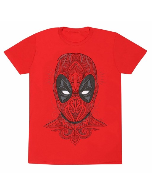 Kurzarm-T-Shirt Deadpool Tattoo Style Rot Unisex