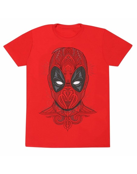 Short Sleeve T-Shirt Deadpool Tattoo Style Red Unisex