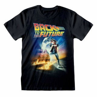 Kortærmet T-shirt Back to the Future Poster Sort Unisex