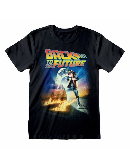 Kurzarm-T-Shirt Back to the Future Poster Schwarz Unisex