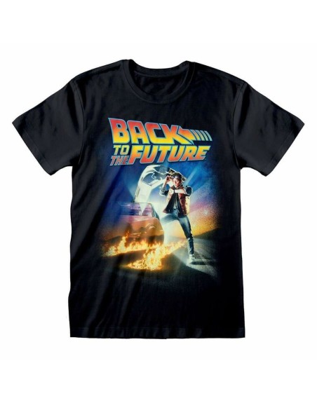 T shirt à manches courtes Back to the Future Poster Noir Unisexe