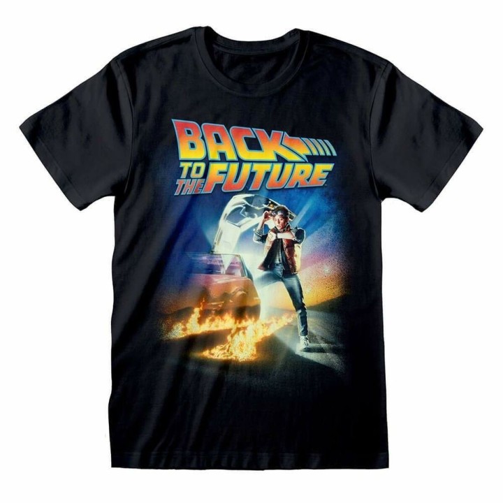 Kortærmet T-shirt Back to the Future Poster Sort Unisex