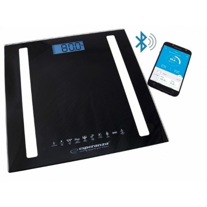 Digital badevægt Esperanza EBS016K Sort Glas Hærdet glas 180 kg (1 Dele)