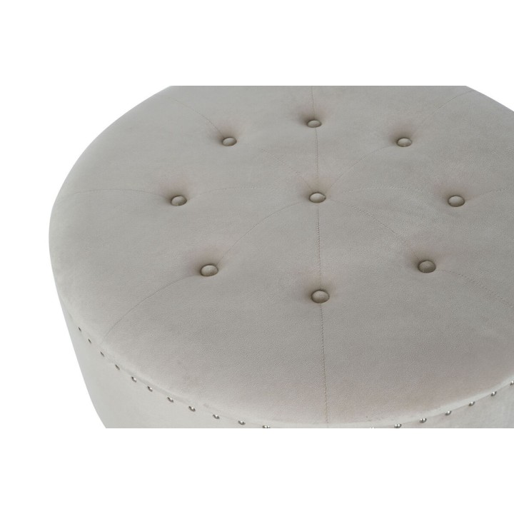 Stol DKD Home Decor Beige Sølvfarvet Polyester Træ MDF 80 x 80 x 43 cm