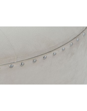 Stol DKD Home Decor Beige Sølvfarvet Polyester Træ MDF 80 x 80 x 43 cm