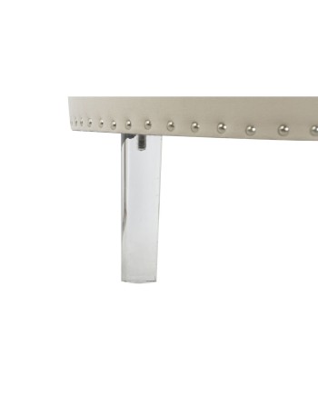 Stol DKD Home Decor Beige Sølvfarvet Polyester Træ MDF 80 x 80 x 43 cm