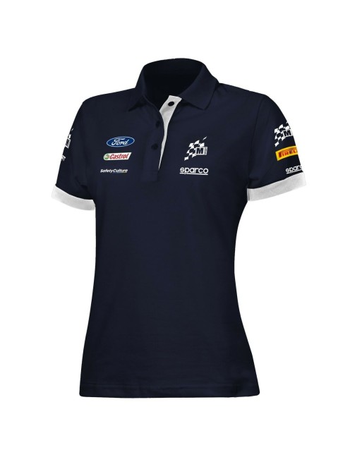 Polo à manches courtes Sparco S013007MSBM4XL Blue marine Femme XL