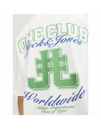 Maglia a Maniche Corte per Bambini Jack & Jones Jorcole Back Print Bianco Verde