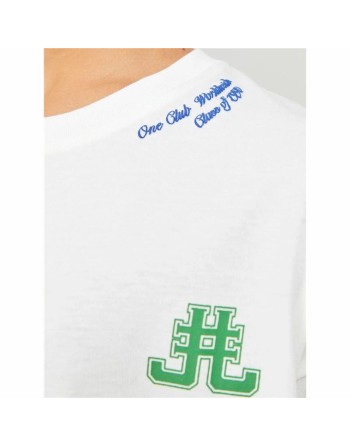 Child's Short Sleeve T-Shirt Jack & Jones Jorcole Back Print White Green