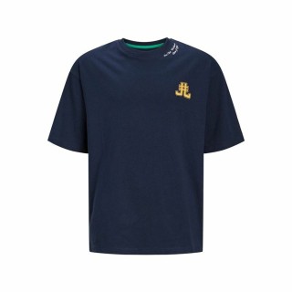 Børne Kortærmet T-shirt Jack & Jones Jorcole Back Print Marineblå