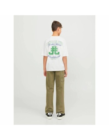 T shirt à manches courtes Enfant Jack & Jones Jorcole Back Print Blanc Vert