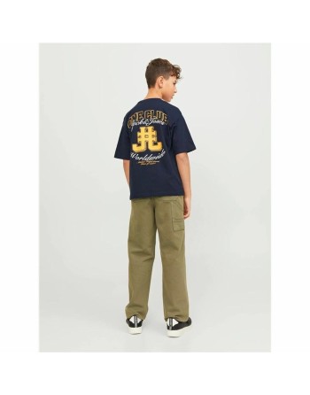 Maglia a Maniche Corte per Bambini Jack & Jones Jorcole Back Print Blu Marino