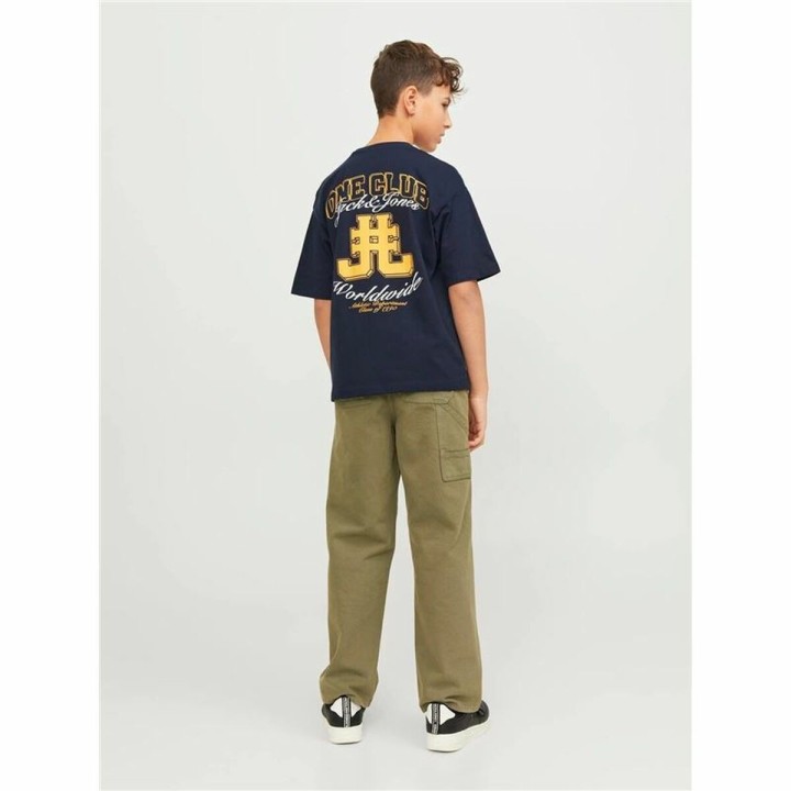 Børne Kortærmet T-shirt Jack & Jones Jorcole Back Print Marineblå