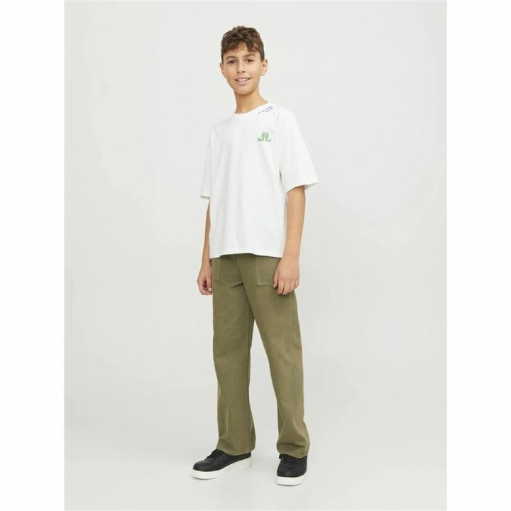 Børne Kortærmet T-shirt Jack & Jones Jorcole Back Print Hvid Grøn