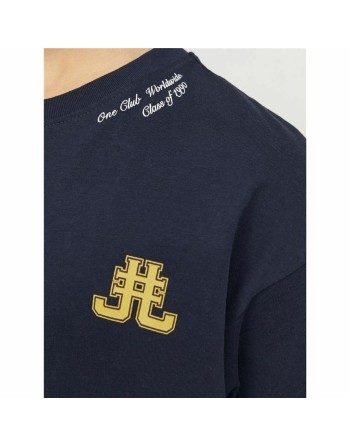 Maglia a Maniche Corte per Bambini Jack & Jones Jorcole Back Print Blu Marino
