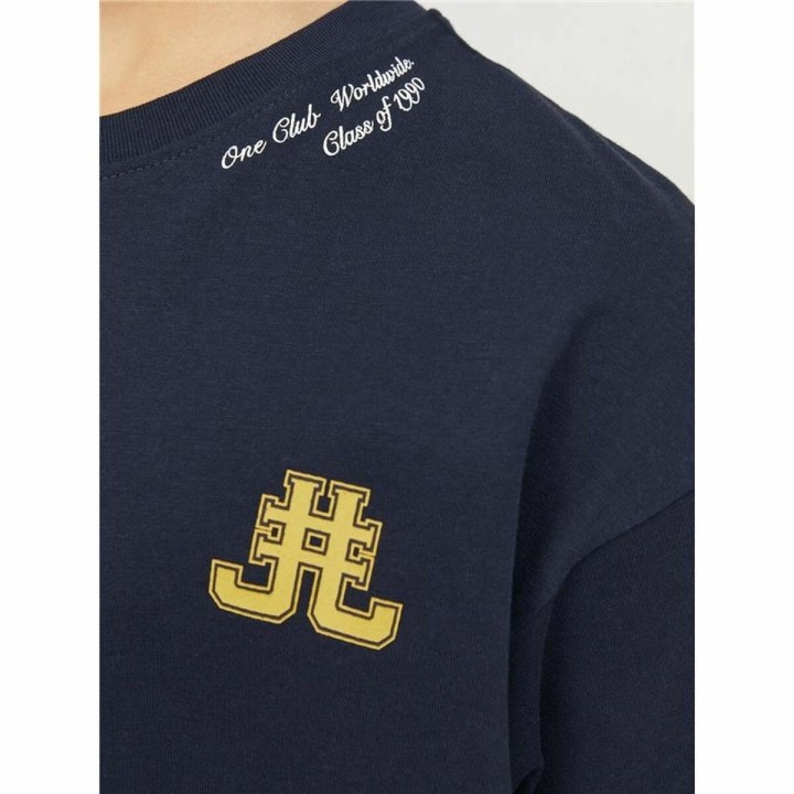 Maglia a Maniche Corte per Bambini Jack & Jones Jorcole Back Print Blu Marino