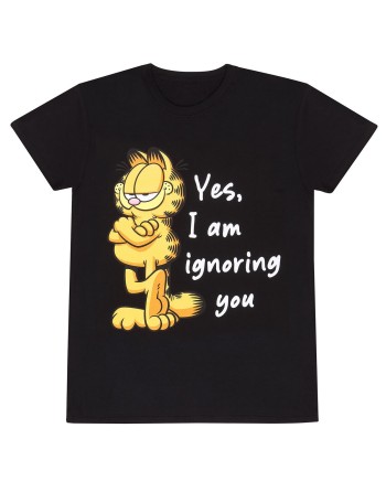 Unisex Kortærmet T-shirt Garfield Ignoring You Sort
