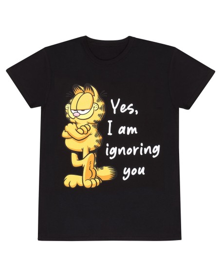 Unisex Short Sleeve T-Shirt Garfield Ignoring You Black