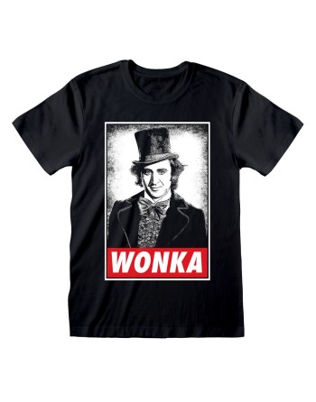 T-shirt à manches courtes unisex Willy Wonka Wonka Noir