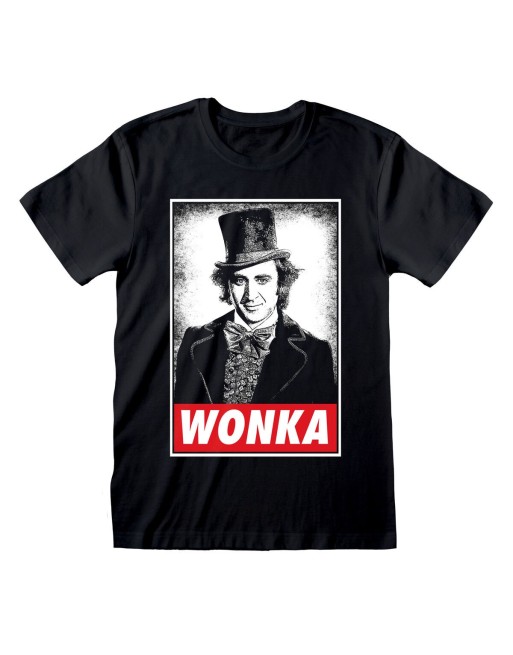 T-shirt à manches courtes unisex Willy Wonka Wonka Noir