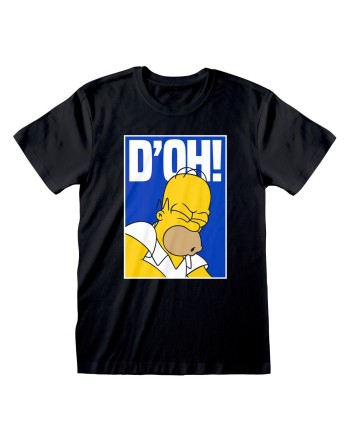 Maglia a Maniche Corte Unisex The Simpsons Doh Nero