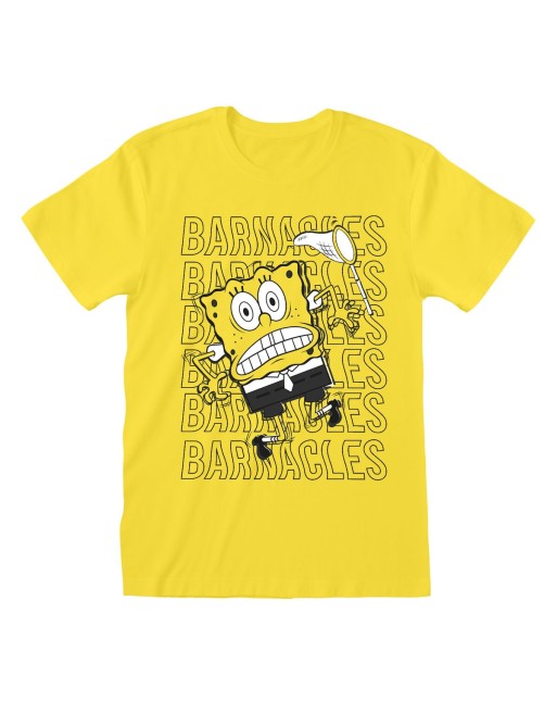 Unisex Kortærmet T-shirt Spongebob Barnacles Gul
