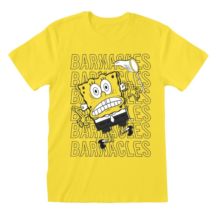Maglia a Maniche Corte Unisex Spongebob Barnacles Giallo