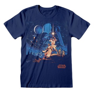 Unisex Kortærmet T-shirt Star Wars New Hope Vintage Sort