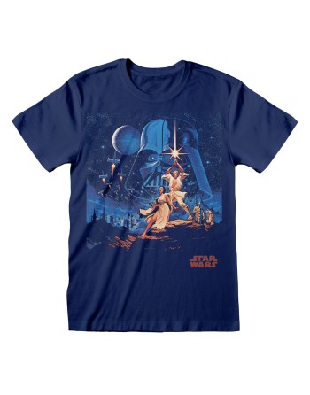 T-shirt à manches courtes unisex Star Wars New Hope Vintage Noir