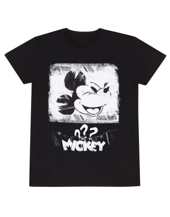 T-shirt à manches courtes unisex Mickey Mouse Poster Style Noir
