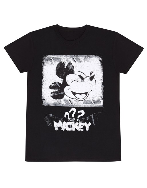 Unisex Short Sleeve T-Shirt Mickey Mouse Poster Style Black