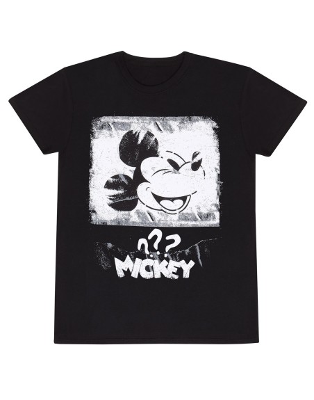 Unisex Kurzarm-T-Shirt Mickey Mouse Poster Style Schwarz