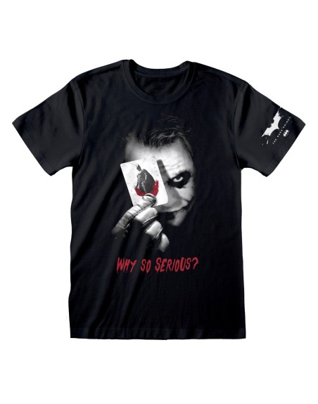 T-shirt à manches courtes unisex Batman Why So Serious Noir