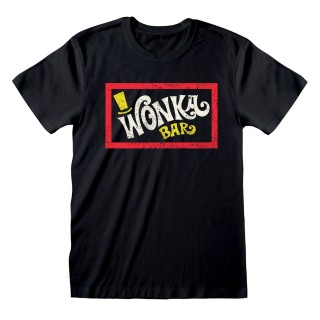 Unisex Kortærmet T-shirt Willy Wonka Wonka Bar Sort