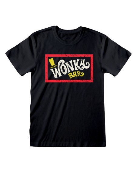 Unisex Kurzarm-T-Shirt Willy Wonka Wonka Bar Schwarz