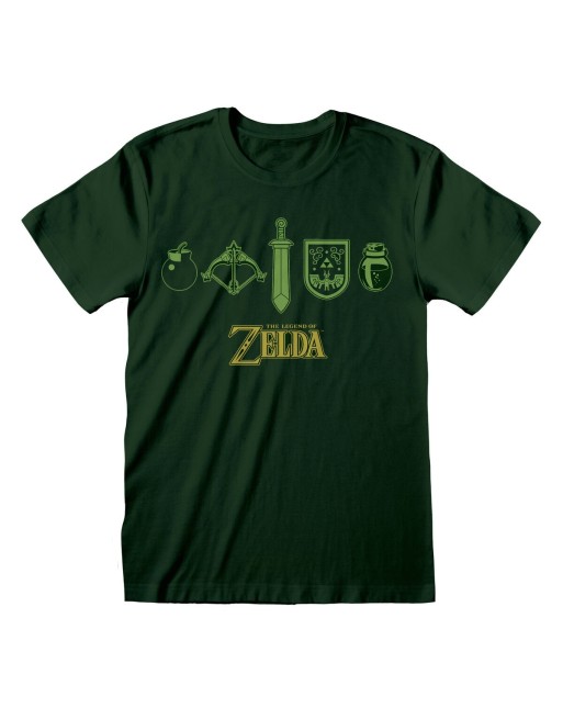 Unisex Short Sleeve T-Shirt The Legend of Zelda Icons Dark green