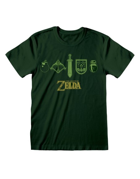 Unisex Short Sleeve T-Shirt The Legend of Zelda Icons Dark green