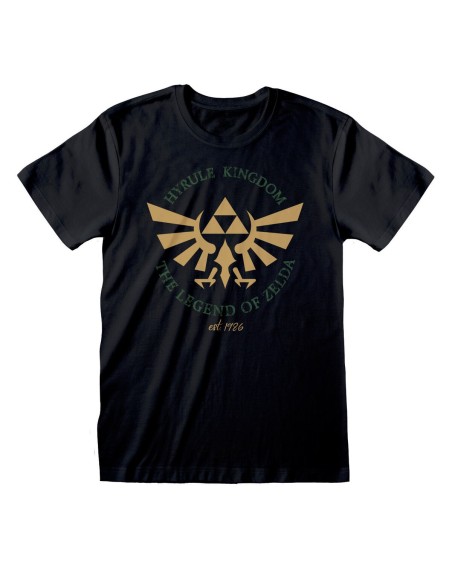 Unisex Short Sleeve T-Shirt The Legend of Zelda Hyrule Kingdom Crest Black