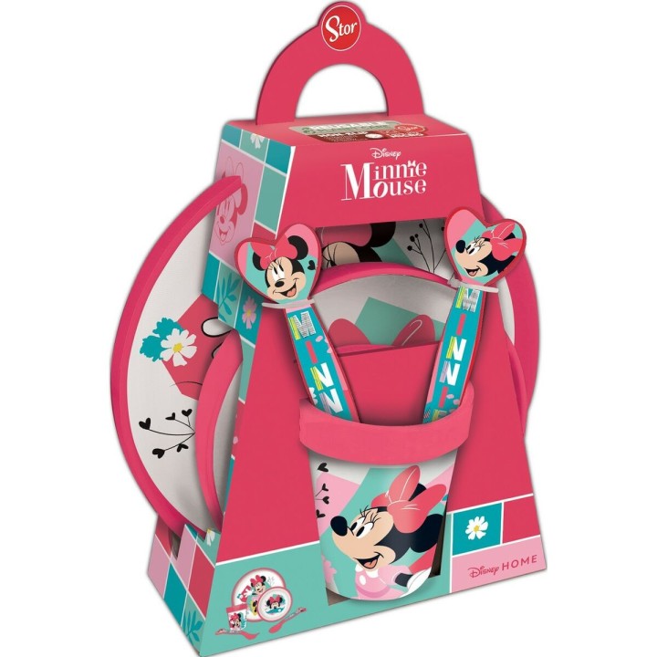 Sæt med spiseting til børn Minnie Mouse CZ11307 Pink 5 Dele